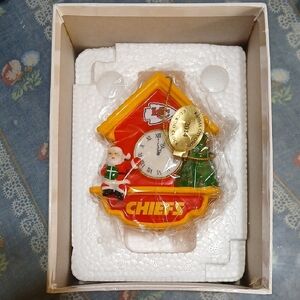 Holiday Cuckoo Clock Ornament - Red and Gold